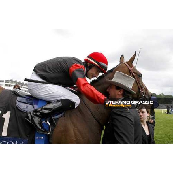 Christophe Patrice Lemaire with Andrea Rossi and Sabana Perdida after winning the Windsor Forest Stakes Ascot, 2nd day, 18th june 2008 ph. Stefano Grasso
