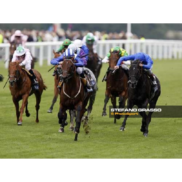 Richard Hills on Aqlaam wins the Jersey Stakes beating Frankie Dettori on Il Warrd Ascot, 2nd day, 18th june 2008 ph. Stefano Grasso