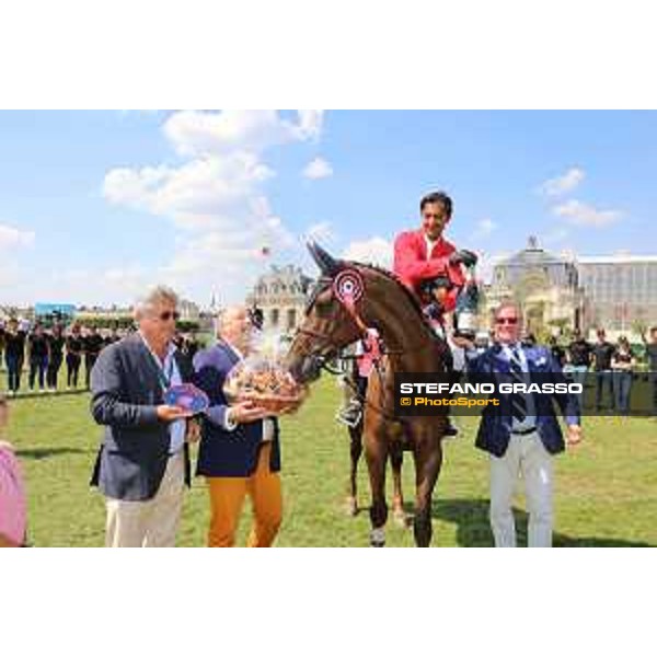 LGCT of Chantilly - Class 6 - Prize giving ceremony - Carlos Enrique Lopez Lizarazo (COL) on Ulhane de Conde - Chantilly, , 15 July 2018 - ph.Stefano Grasso/LGCT