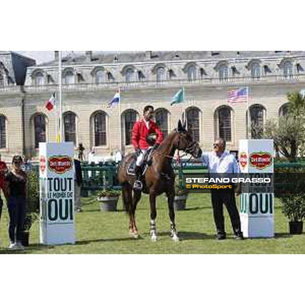 LGCT of Chantilly - Class 6 - Prize giving ceremony - Carlos Enrique Lopez Lizarazo (COL) on Ulhane de Conde - Chantilly, , 15 July 2018 - ph.Stefano Grasso/LGCT