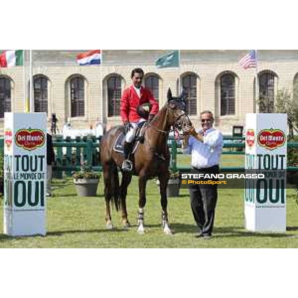 LGCT of Chantilly - Class 6 - Prize giving ceremony - Carlos Enrique Lopez Lizarazo (COL) on Ulhane de Conde - Chantilly, , 15 July 2018 - ph.Stefano Grasso/LGCT