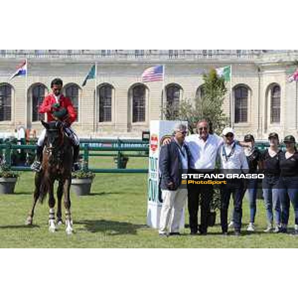 LGCT of Chantilly - Class 6 - Prize giving ceremony - Carlos Enrique Lopez Lizarazo (COL) on Ulhane de Conde - Chantilly, , 15 July 2018 - ph.Stefano Grasso/LGCT