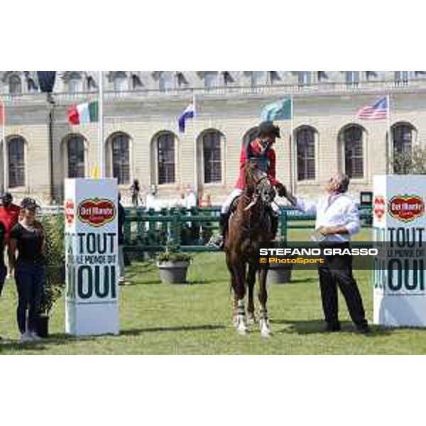 LGCT of Chantilly - Class 6 - Prize giving ceremony - Carlos Enrique Lopez Lizarazo (COL) on Ulhane de Conde - Chantilly, , 15 July 2018 - ph.Stefano Grasso/LGCT
