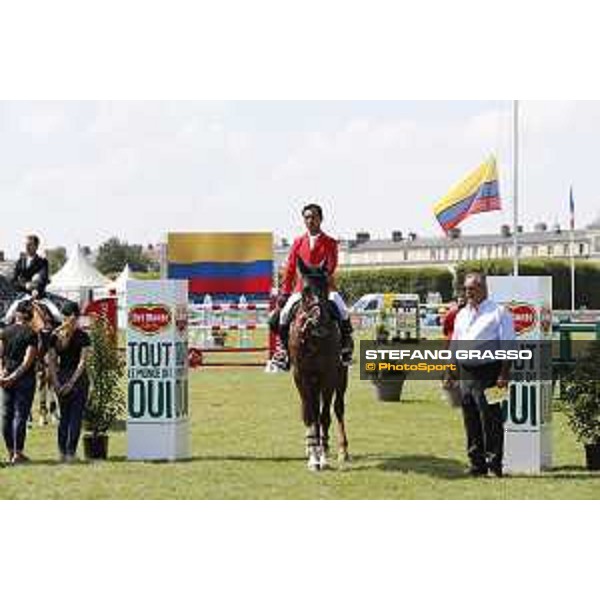 LGCT of Chantilly - Class 6 - Prize giving ceremony - Carlos Enrique Lopez Lizarazo (COL) on Ulhane de Conde - Chantilly, , 15 July 2018 - ph.Stefano Grasso/LGCT