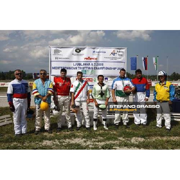 group photo for the drivers of the Slovenian leg of Mediterranean Trotting Championship Ljubljana, 6th july 2008 ph. Stefano Grasso
