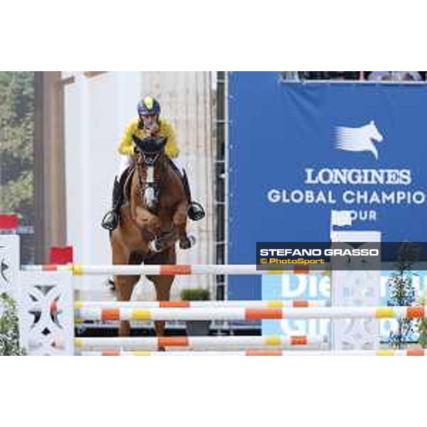 LGCT of Berlin - Class 1 - Yuri Mansur (BRA) on Opium du Soufflet CH - Berlin, Sommergarten, 27 July 2018 - ph.Stefano Grasso/LGCT