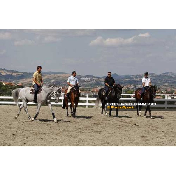 Piergiorgio Bucci, Giuseppe d\' Onofrio, Mirco Casadei and Emilio Bicocchi warming up at San Patrignano San Patrignano, 18th july 2008 ph. Stefano Grasso