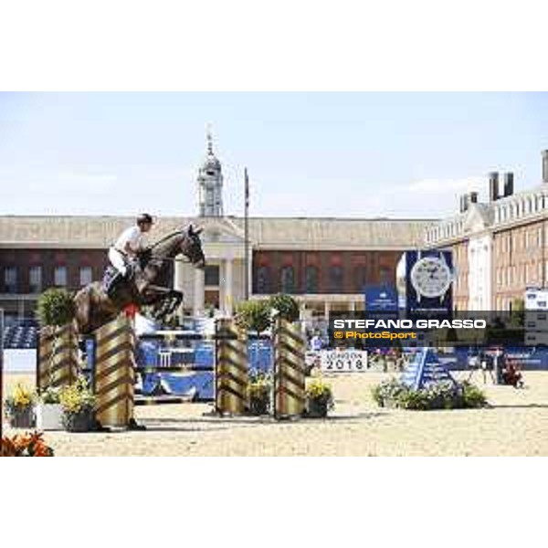 LGCT of London - Class 4 - Mario Stevens (GER) on Lantano OLD - London, Royal Hospital Chelsea, 3 August 2018 - ph.Mario Grassia/LGCT