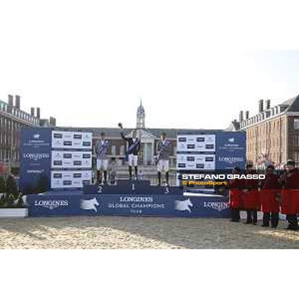 LGCT of London - Prize giving ceremony - The podium: 1st Scott Brash (GBR), 2nd Peder Fredricson (SWE) and 3rd Ludger Beerbaum (GER) - London, Royal Hospital Chelsea, 4 August 2018 - ph.Stefano Grasso/LGCT