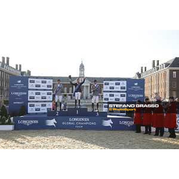 LGCT of London - Prize giving ceremony - The podium: 1st Scott Brash (GBR), 2nd Peder Fredricson (SWE) and 3rd Ludger Beerbaum (GER) - London, Royal Hospital Chelsea, 4 August 2018 - ph.Stefano Grasso/LGCT