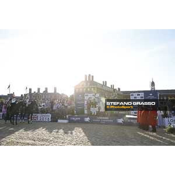 LGCT of London - Prize giving ceremony - The podium: 1st Scott Brash (GBR), 2nd Peder Fredricson (SWE) and 3rd Ludger Beerbaum (GER). Lars Windhorst, Maxim de Turckheim, Lady Harris and Kirkham, Jan Tops - London, Royal Hospital Chelsea, 4 August 2018 - ph.Stefano Grasso/LGCT