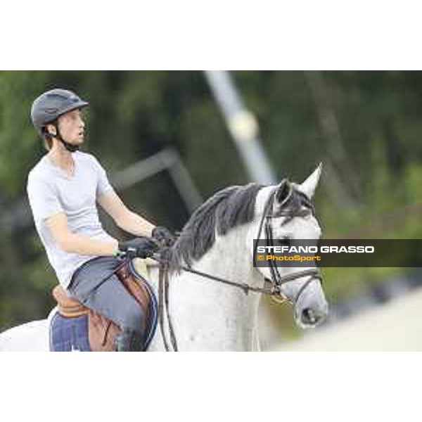 LGCT of Valkenswaard - Warm up - Martin Fuchs (SUI) on Chica B Z - Valkenswaard, Stal Tops, 9 August 2018 - ph.Stefano Grasso/LGCT