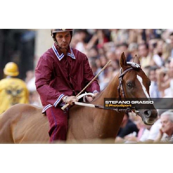 Giˆ del Menhir before the start at the Palio dell\' Assunta Siena, 16th august 2008 ph. Stefano Grasso