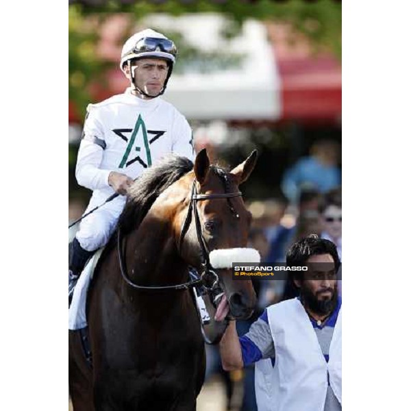 Garrett Gomez on Colonel John enters the track before the start of the 139th running of the Travers presented by Shadwell Farm Saratoga, 23rd august 2008 ph. Stefano Grasso