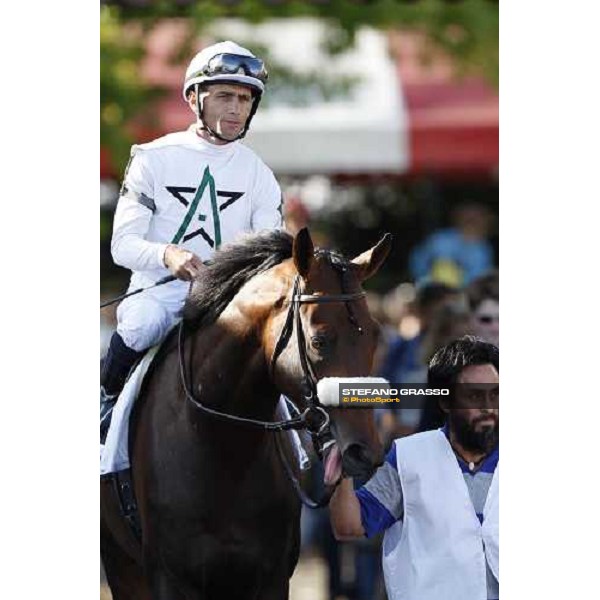 Garrett Gomez on Colonel John enters the track before the start of the 139th running of the Travers presented by Shadwell Farm Saratoga, 23rd august 2008 ph. Stefano Grasso