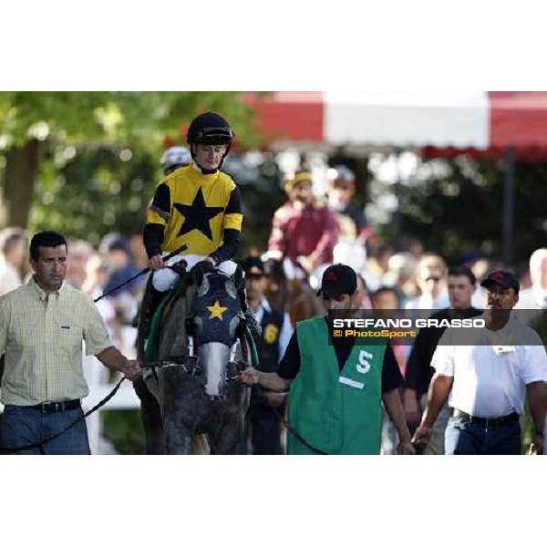 Julien R. Leparoux on Macho Again enters the track before the start of the 139th running of the Travers presented by Shadwell Farm Saratoga, 23rd august 2008 ph. Stefano Grasso