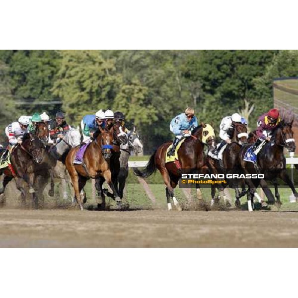 Alan Garcia on Da\' Tara leads the group after the start of the 139th running of the Travers presented by Shadwell Farm. The winner Colonel John is 2nd after Da\' Tara Saratoga, 23rd august 2008 ph. Stefano Grasso