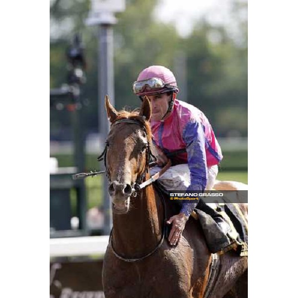 Ramon A. Dominguez on Porte Bonheur comes back after winning the 6th running of The Victory Ride Saratoga, 23rd august 2008 ph. Stefano Grasso