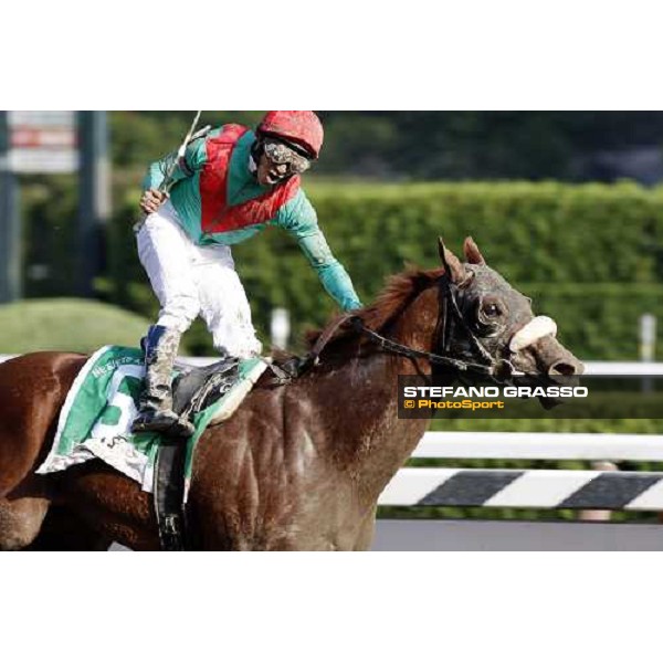 Alan Garcia on Visionaire wins the 24th Running of the Netjets King\'s Bishop Saratoga, 23rd august 2008 ph. Stefano Grasso