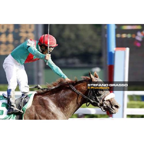Alan Garcia on Visionaire wins the 24th Running of the Netjets King\'s Bishop Saratoga, 23rd august 2008 ph. Stefano Grasso