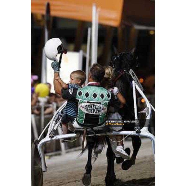 Enrico Bellei parades with his sons after winning the Campionato Europeo with Ghiaccio del Nord Cesena, 6th september 2008 ph. Stefano Grasso