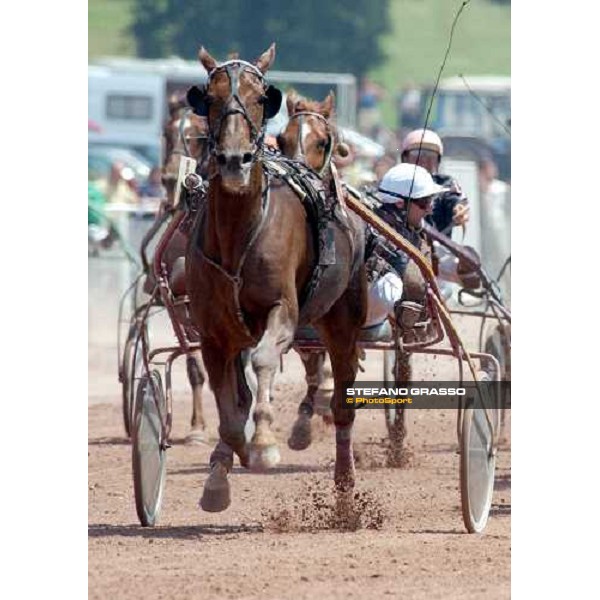 Jean Michel Bazire with General du Lupin wins Grand National du Trot- Hippodrome de Bellevue-La-Foret Laval 9th june 2004 ph.Stefano Grasso