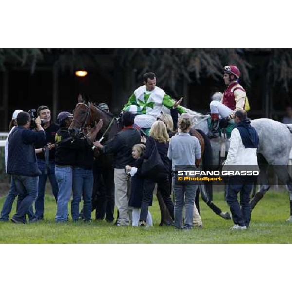 Raffaele Romano on Sharstar after winning the 69.¡ Gran Premio Merano Forst Merano, 28th sep. 2008 ph. Stefano Grasso