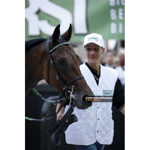 Sharstar and his groom walking in the parade rinf after winning the 69.¡ Gran Premio Merano Forst Merano, 28th sep. 2008 ph. Stefano Grasso