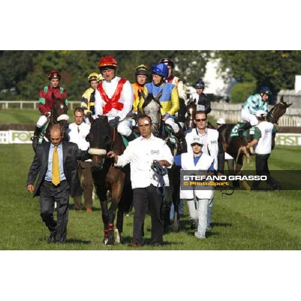 X. Hondier on Asselin of Razza Dormello Olgiata parading before the start of the 69.¡Gran Premio Merano Forst Merano, 28th sep. 2008 ph. Stefano Grasso