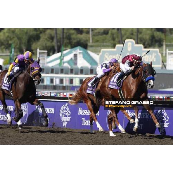 Garrett Gomez on Midshipman goes to win the Breeders\' Cup Juvenile at Santa Anita Los Angeles- Santa Anita, 25th oct. 2008 ph. Stefano Grasso