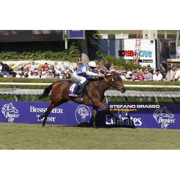 Olivier Peslier on Goldikova goes to win the Breeders\' Cup Mile at Santa Anita Los Angeles- Santa Anita, 25th oct. 2008 ph. Stefano Grasso