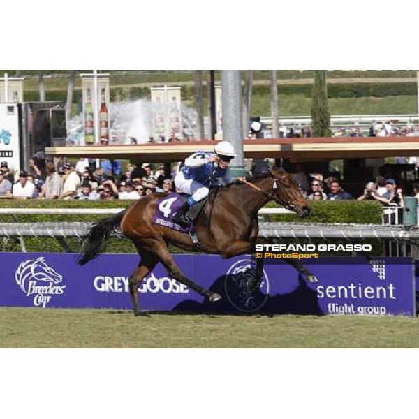 Olivier Peslier on Goldikova goes to win the Breeders\' Cup Mile at Santa Anita Los Angeles- Santa Anita, 25th oct. 2008 ph. Stefano Grasso