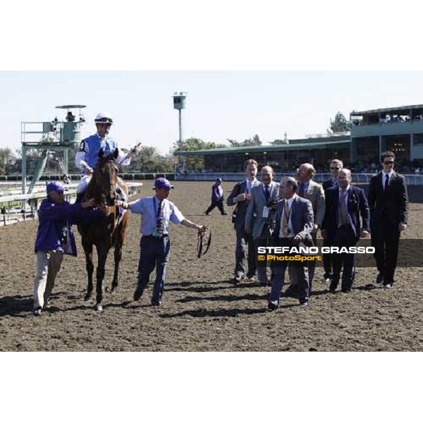 the brothers Wertheimer and the connection with Olivier Peslier on Goldikova after winning the Breeders\' Cup Mile at Santa Anita Los Angeles- Santa Anita, 25th oct. 2008 ph. Stefano Grasso