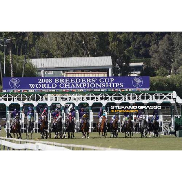 4th from right, Olivier Peslier on Goldikova during the start of the Breeders\' Cup Mile at Santa Anita Los Angeles- Santa Anita, 25th oct. 2008 ph. Stefano Grasso