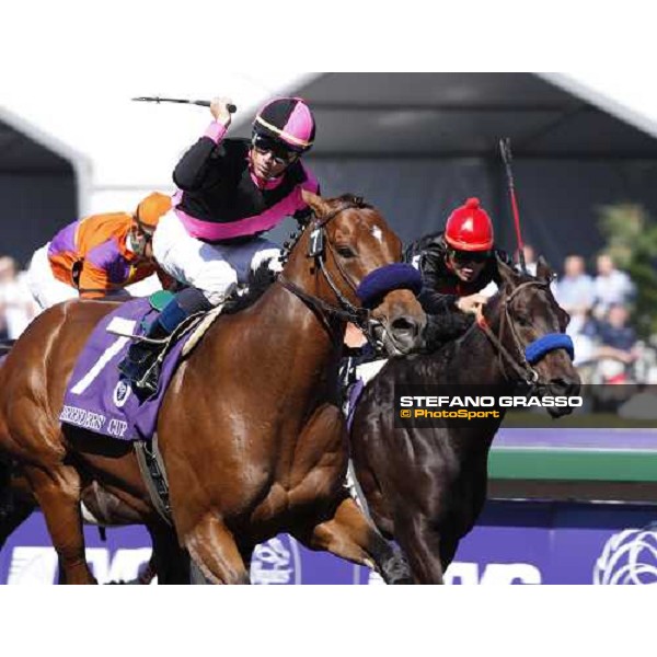 Garrett Gomez on Albertus Maximus celebrates after winning the Breeders\' Cup Dirt Mile at Santa Anita Los Angeles- Santa Anita, 25th oct. 2008 ph. Stefano Grasso