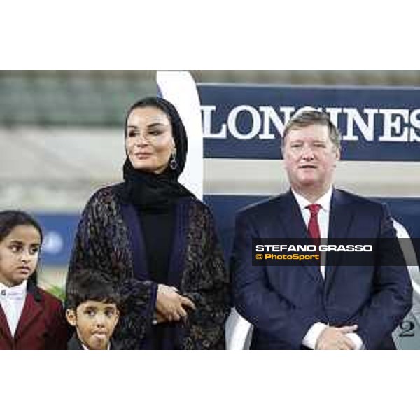 LGCT of Doha - Overall standing Prize giving ceremony - Sheikha Moza Bint Nasser Al Missned, Jan Tops (President of LGCT and co-founder of GCL) - Doha - Al Shaqab, 10 November 2018 - ph.Stefano Grasso/LGCT
