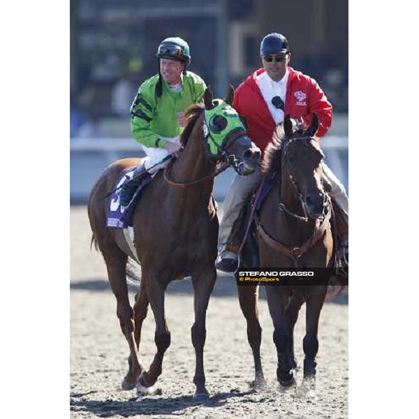 Richard Migliore on Desert Code comes back in triumph after winning the Breeders\' Cup Turf Sprint at Santa Anita Los Angeles- Santa Anita, 25th oct. 2008 ph. Stefano Grasso
