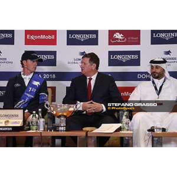 LGCT of Doha - Press conference - Ben Maher (GBR), Jan Tops (President of LGCT and co-founder of GCL), Ali Al Rumaihi - Doha - Al Shaqab, 10 November 2018 - ph.Stefano Grasso/LGCT