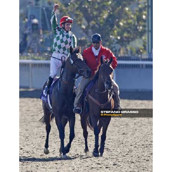 Pat Smullen comes back in triumph on Muhannak after winning the Breeders\' Cup Marathon at Santa Anita Los Angeles- Santa Anita, 25th oct. 2008 ph. Stefano Grasso