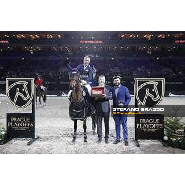 GC Prague Playoffs - Class 9 - Prize giving ceremony - David Will (GER) on Forest Gump 29 - Prague, O2 Arena - 15 December 2018 - ph.Mario Grassia/LGCT