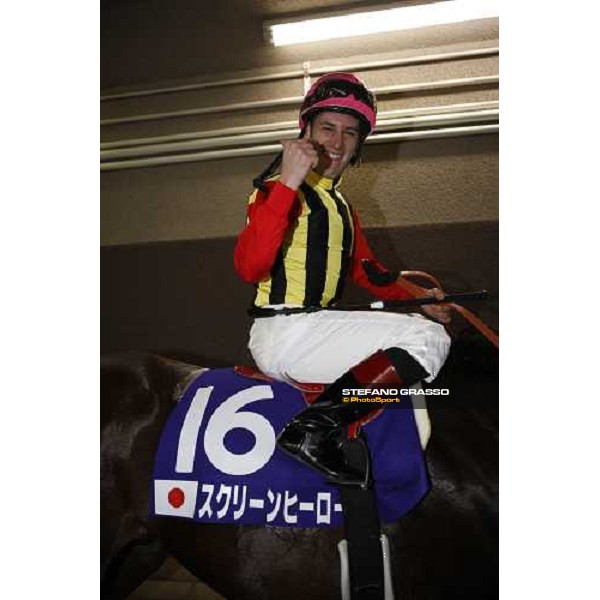 an happy Mirco Demuro with Screen Hero comes back in triumph after winning the Japan Cup at Fuchu racecourse. Tokyo, 30th nov. 2008 ph. Stefano Grasso