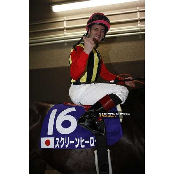 an happy Mirco Demuro with Screen Hero comes back in triumph after winning the Japan Cup at Fuchu racecourse. Tokyo, 30th nov. 2008 ph. Stefano Grasso