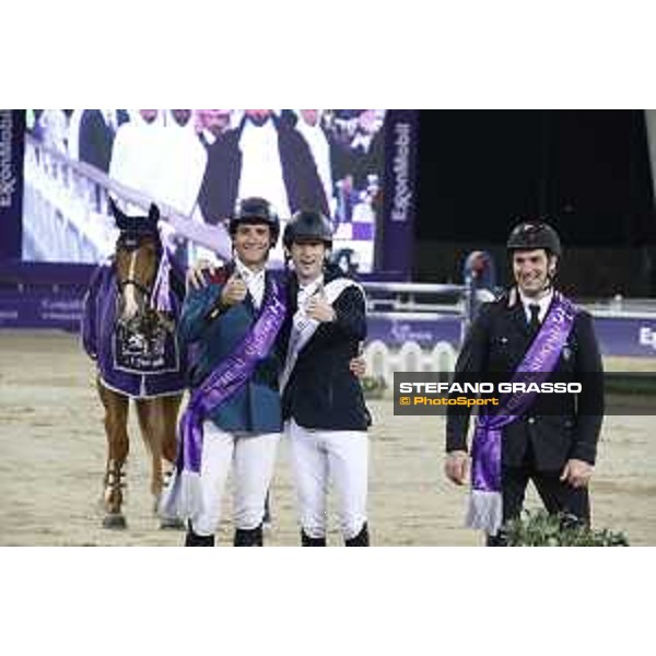 CHI Al Shaqab - Grand Prix - Prize giving ceremony - Pieter Devos (BEL), Nicola Philippaerts (BEL), Emanuele Gaudiano (ITA) - Doha, Al Shaqab - 9 March 2019 - ph.Stefano Grasso/CHI Al Shaqab
