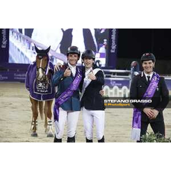 CHI Al Shaqab - Grand Prix - Prize giving ceremony - Pieter Devos (BEL), Nicola Philippaerts (BEL), Emanuele Gaudiano (ITA) - Doha, Al Shaqab - 9 March 2019 - ph.Stefano Grasso/CHI Al Shaqab
