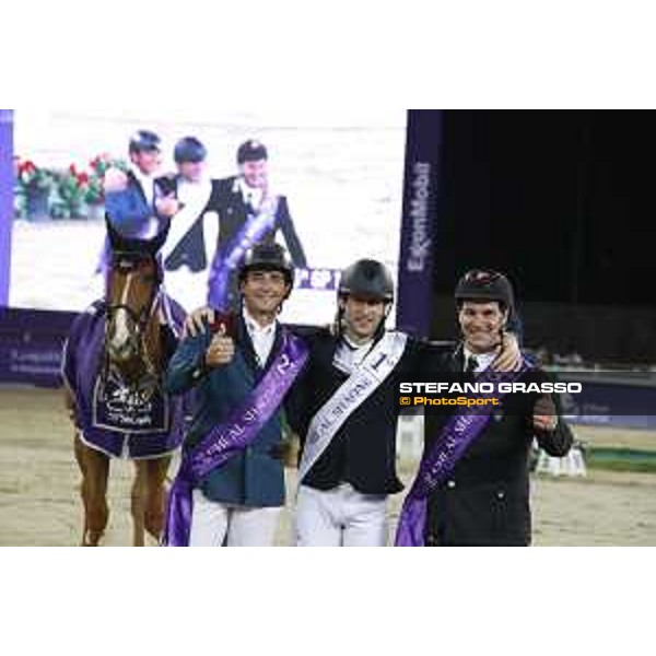 CHI Al Shaqab - Grand Prix - Prize giving ceremony - Pieter Devos (BEL), Nicola Philippaerts (BEL), Emanuele Gaudiano (ITA) - Doha, Al Shaqab - 9 March 2019 - ph.Stefano Grasso/CHI Al Shaqab