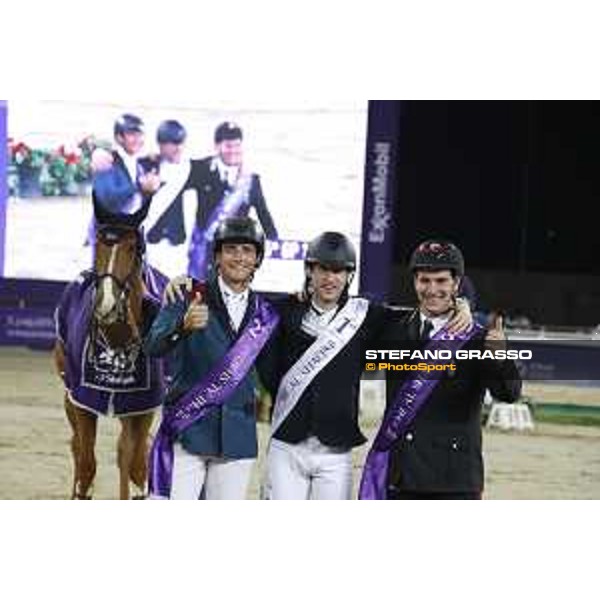 CHI Al Shaqab - Grand Prix - Prize giving ceremony - Pieter Devos (BEL), Nicola Philippaerts (BEL), Emanuele Gaudiano (ITA) - Doha, Al Shaqab - 9 March 2019 - ph.Stefano Grasso/CHI Al Shaqab