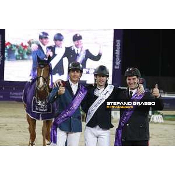 CHI Al Shaqab - Grand Prix - Prize giving ceremony - Pieter Devos (BEL), Nicola Philippaerts (BEL), Emanuele Gaudiano (ITA) - Doha, Al Shaqab - 9 March 2019 - ph.Stefano Grasso/CHI Al Shaqab