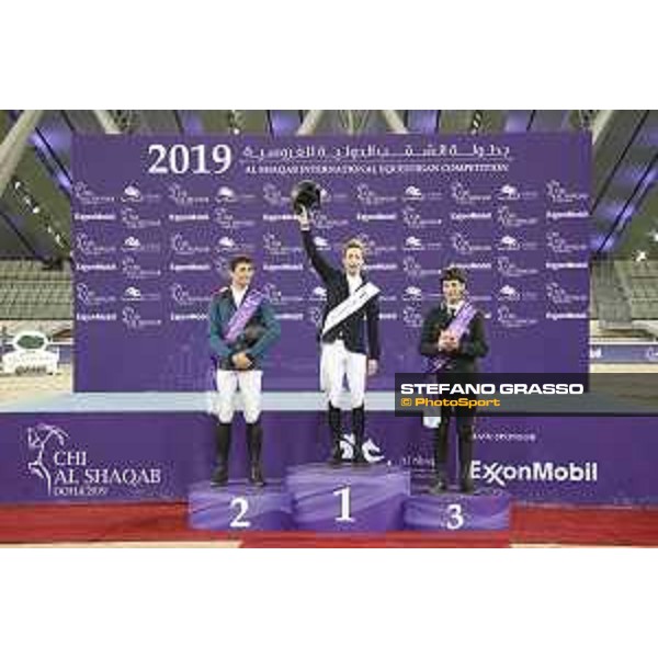 CHI Al Shaqab - Grand Prix - Prize giving ceremony - Pieter Devos (BEL), Nicola Philippaerts (BEL), Emanuele Gaudiano (ITA) - Doha, Al Shaqab - 9 March 2019 - ph.Stefano Grasso/CHI Al Shaqab