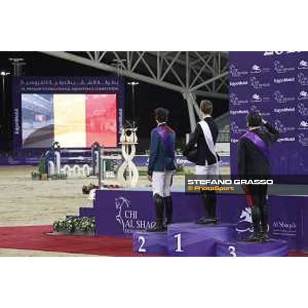 CHI Al Shaqab - Grand Prix - Prize giving ceremony - Pieter Devos (BEL), Nicola Philippaerts (BEL), Emanuele Gaudiano (ITA) - Doha, Al Shaqab - 9 March 2019 - ph.Stefano Grasso/CHI Al Shaqab