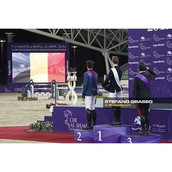 CHI Al Shaqab - Grand Prix - Prize giving ceremony - Pieter Devos (BEL), Nicola Philippaerts (BEL), Emanuele Gaudiano (ITA) - Doha, Al Shaqab - 9 March 2019 - ph.Stefano Grasso/CHI Al Shaqab